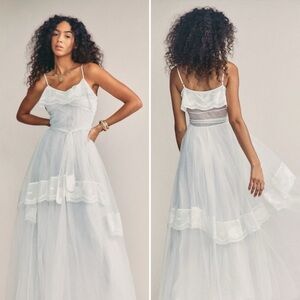 NWT LOVESHACKFANCY Avianna Antique Gown White Size 2 Silk
